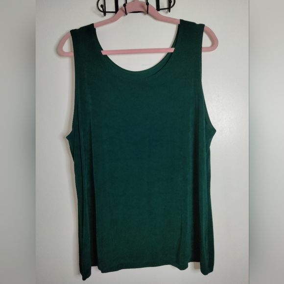 Chico's Travelers (Size XXL) Dark Green Sleeveless Reversible Basic Tank Blouse - Picture 4 of 7